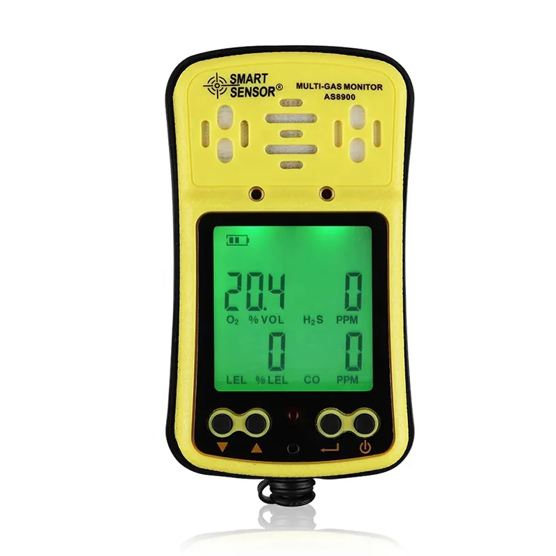 Smart Sensor AS8900 Portable Multi Gas Detector Monitor 4 in 1 O2 H2S CO Combustible Gas Oxygen Hydrogen Sulfide Carbon Monoxide