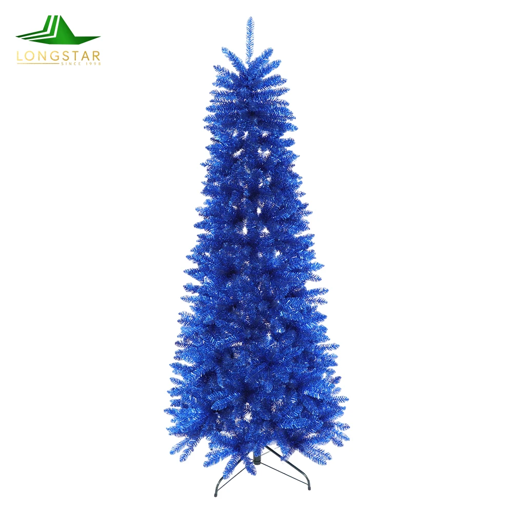 Artificial Christmas Tree PVC Material Blue Color Plastic Christmas Tree for Holiday Home Shopping Mall Decoration