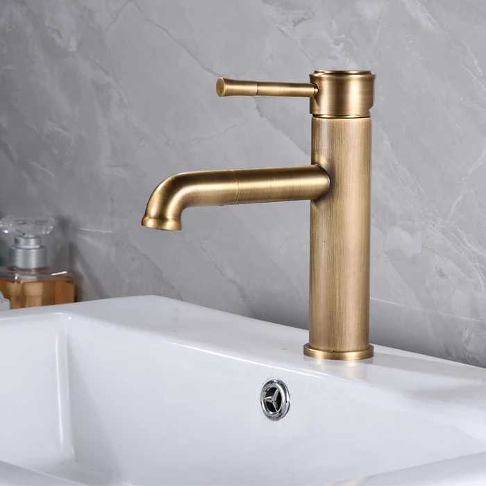 Настольный латунный смеситель с одной ручкой, выдвижной смеситель для раковины
