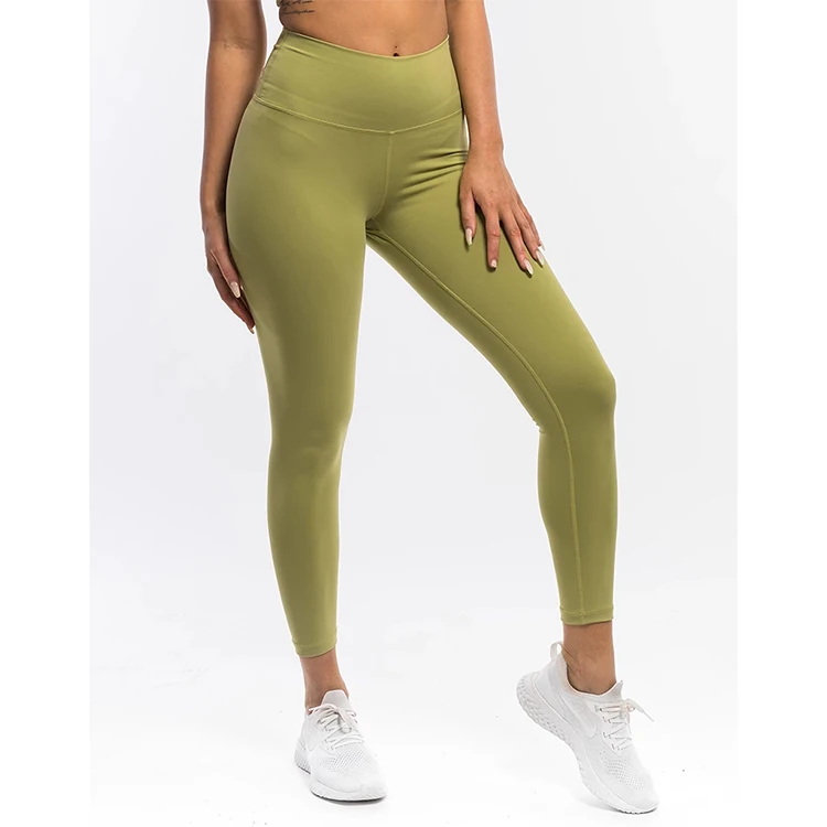 Logo Print Wholesale Stylish Yoga Sport Wear High Waist Compression Scrunch Bum Legging