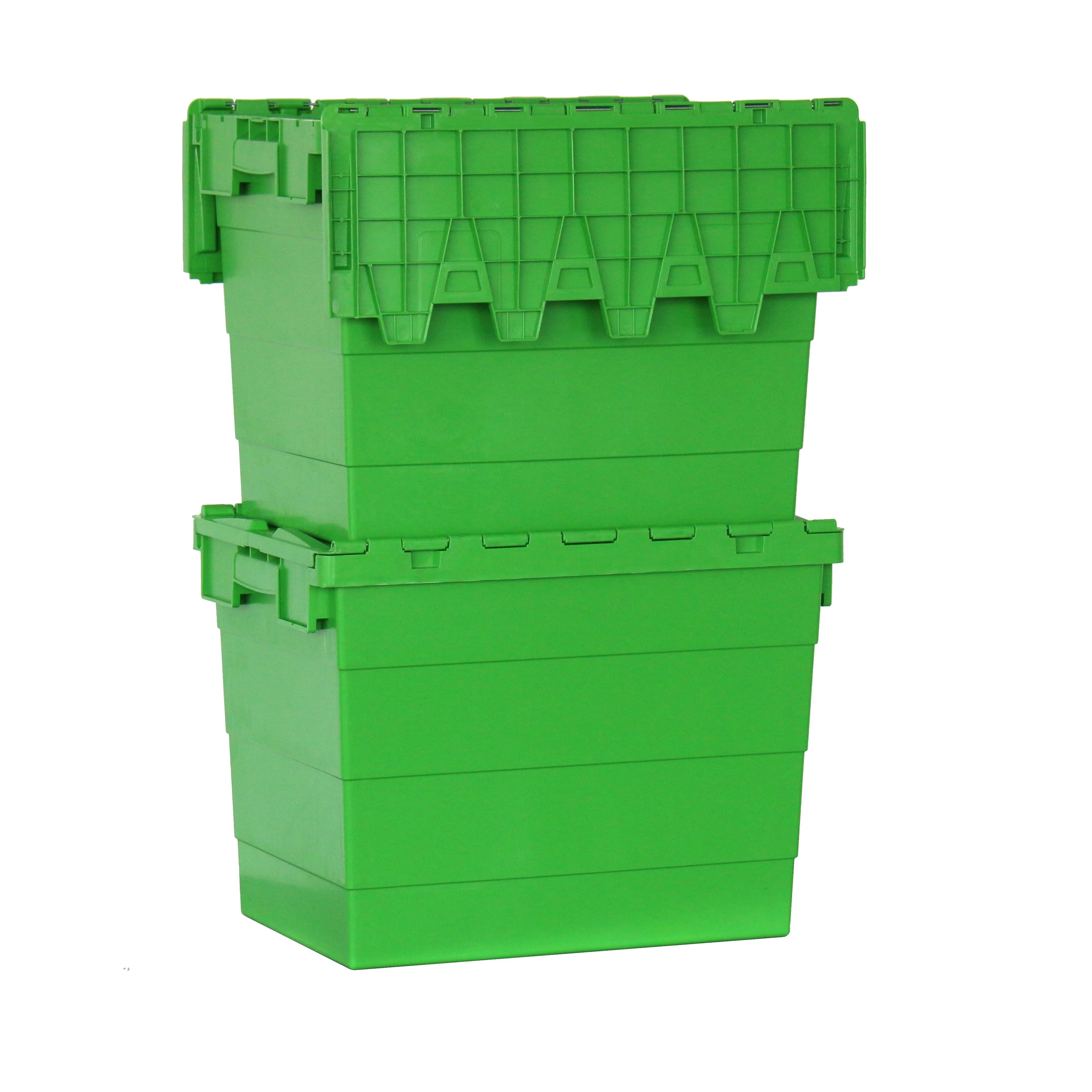 Heavy Duty Spare Part Big Nested Durable Tote Crate Storage Stackable Plastic Turnover Moving Boxes