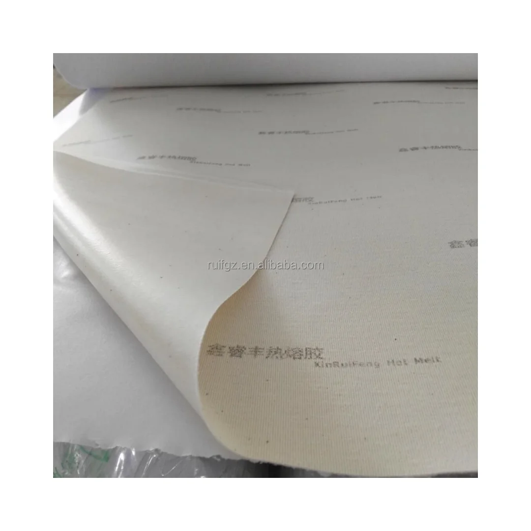 Thermo Adhesive Cotton Fabric For Shoe Upper Ueinforcing  Hot Melt Coated Cotton Lining  For Reinforce Vamp