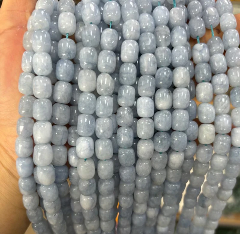 Wholesale 9x11mm Barrel beads Dyed Color Green Natural Agate Barrel Shape Beads Loose Spacer Stone Beads for Jewelry Making