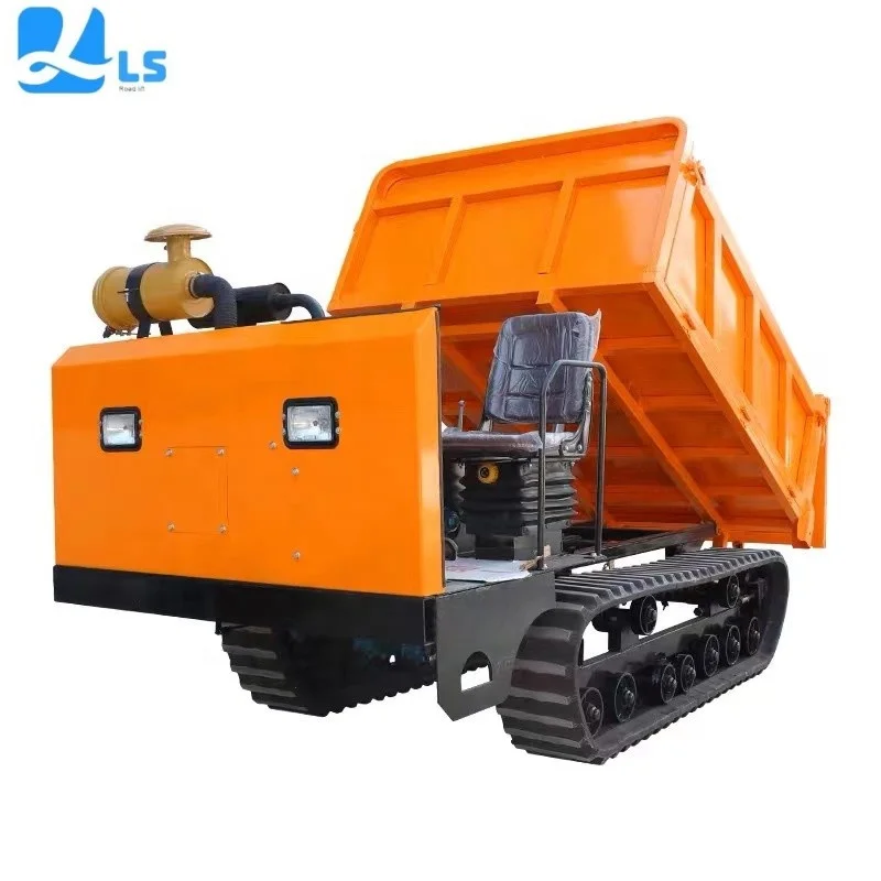 Mini Crawler Dumper Trucks Rubber Track 1 Tons Crawler Transporter Dumper