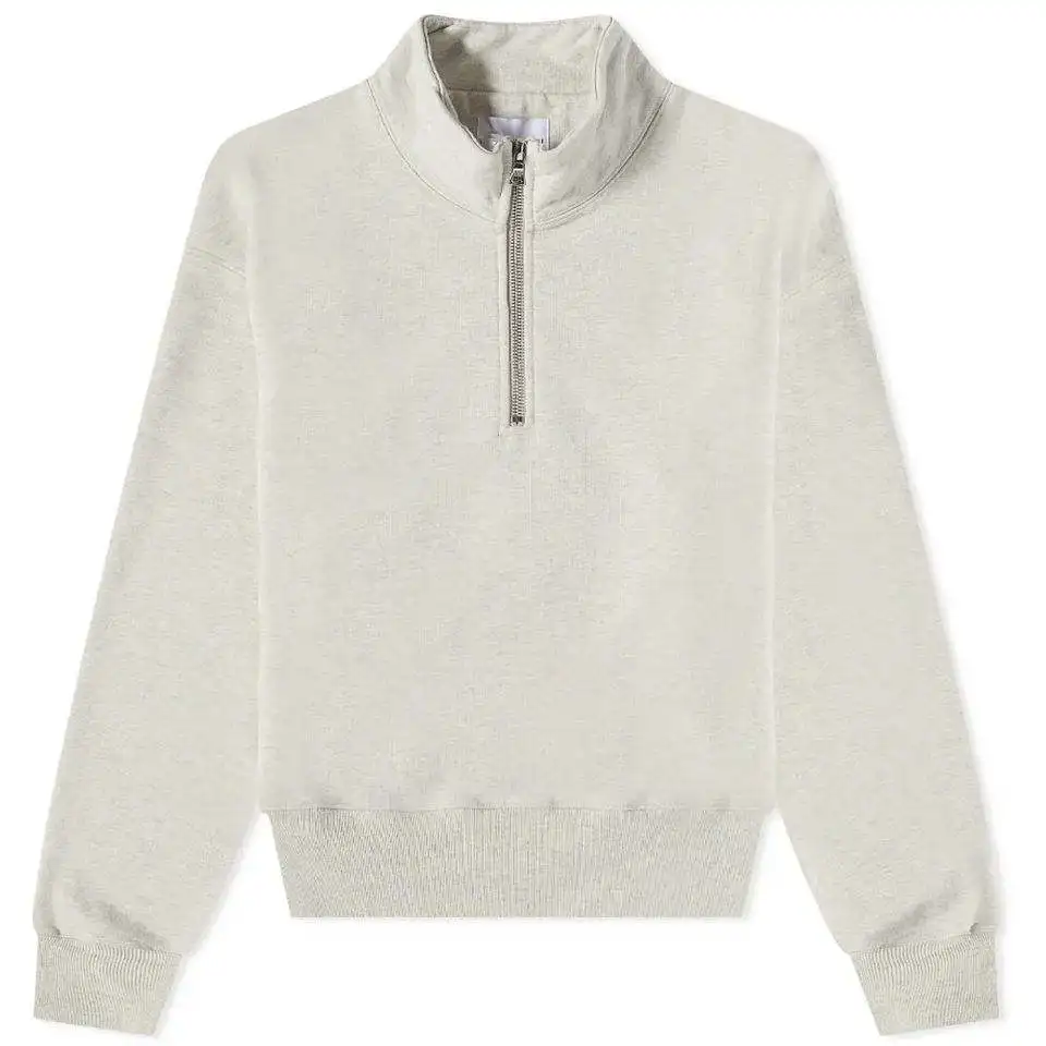 Customized quarter zip collar cotton pullover tech fleece sweatshirts half zip up oversized mock neck sweatshirt