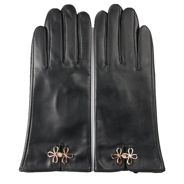 
Модные теплые зимние женские кожаные перчатки из натуральной овчины 