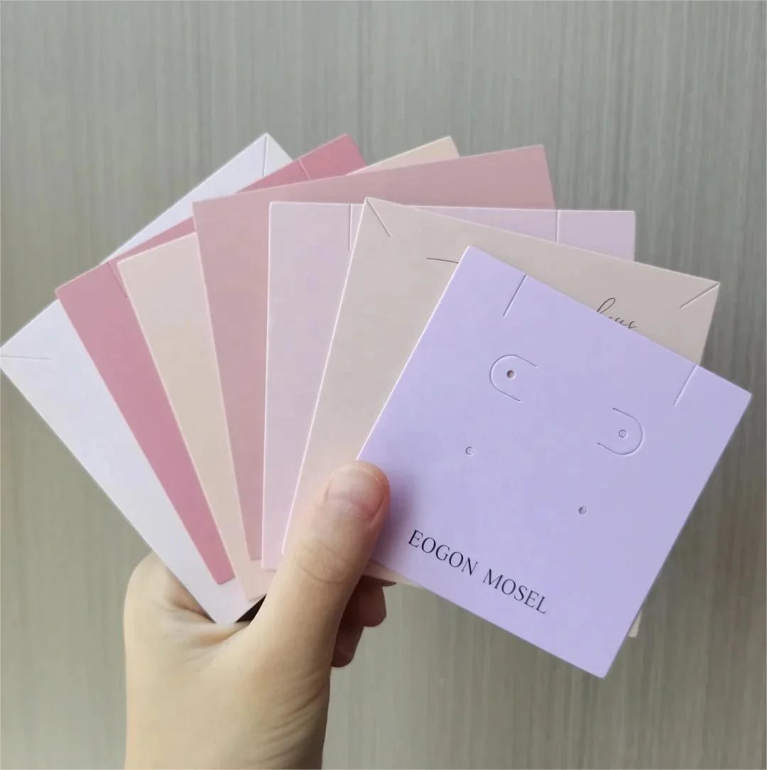wholesale custom printed heart necklace earring stud paper cards bracelet display card for jewelry packaging