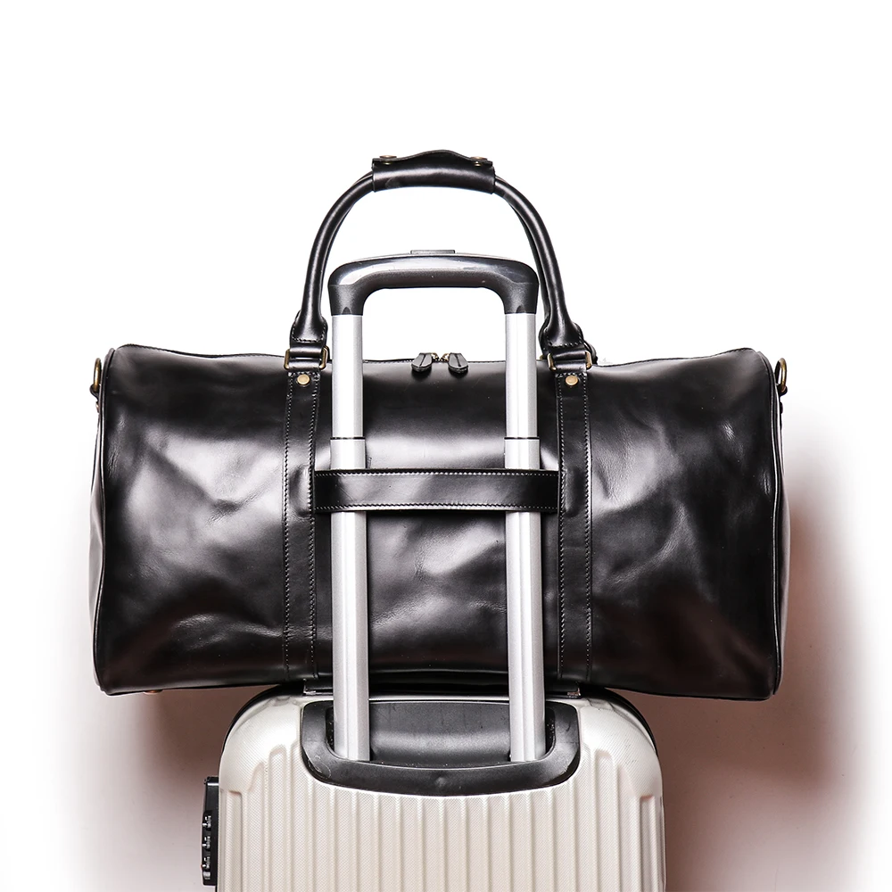 Convenient OEM Custom Duffle Bag 22' Leather Duffle Travel Luggage Bag Various Leather Colors Cowhide,genuine Leather Fashion