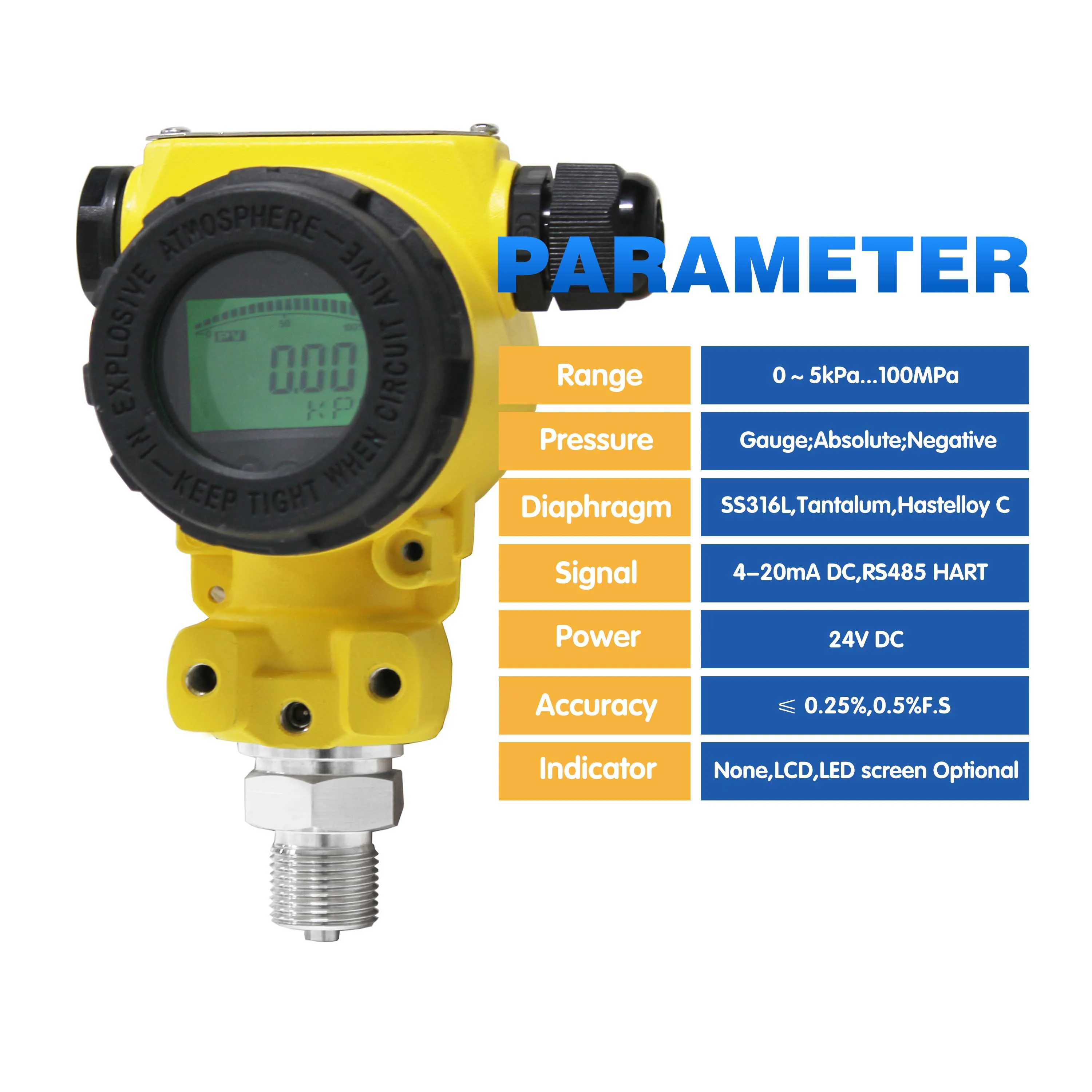 4-20mA 16 кг/см2 котел передатчики давления пара