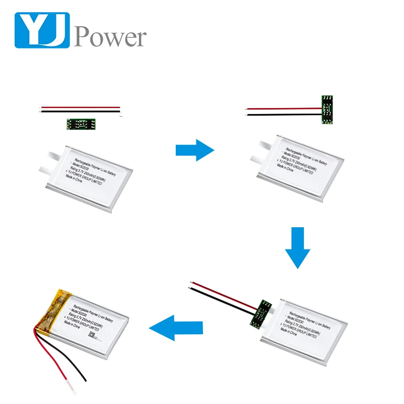 3.7V lithium polymer battery 3.7V 302040 190mah lithium ion battery For Consumer electronics