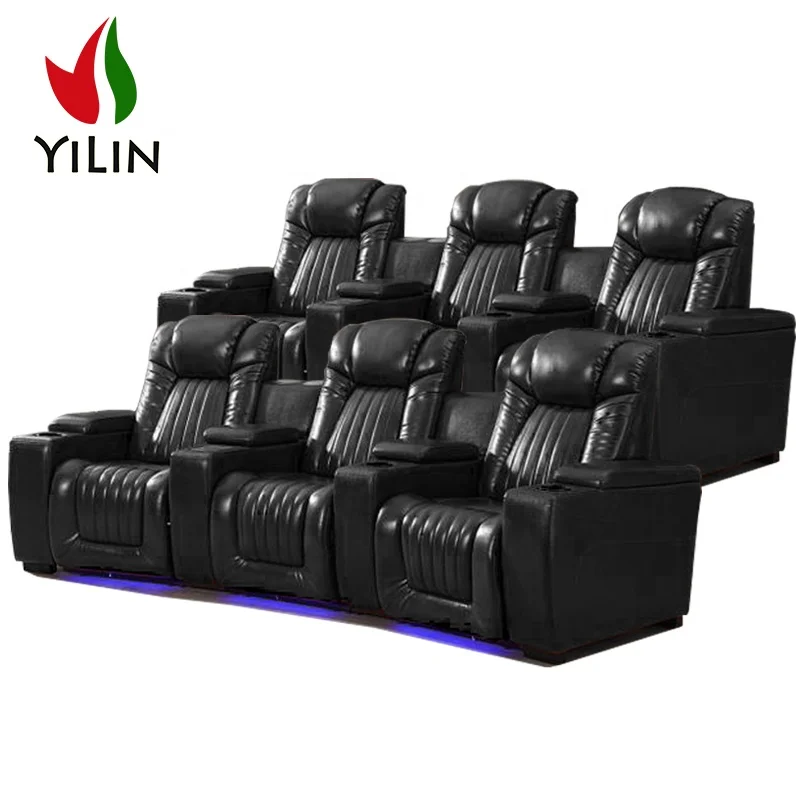 R647 house furnitures modern curve club VIP recliner sofa smart reclining movie seats