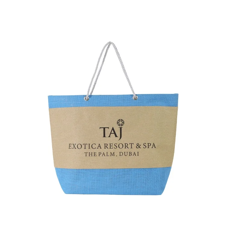 Wholesale Jute Market Tote Bag, Custom logo Eco Linen Canvas Juco Tote for Women Reusable Grocery Bag Burlap Shopping Bag