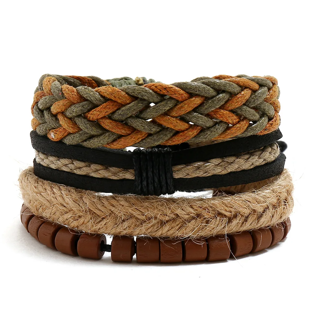 VRIUA New Thread Bracelet Retro Handmade Boho Multicolor String Cord Woven Braided Friendship Bracelets Women Men