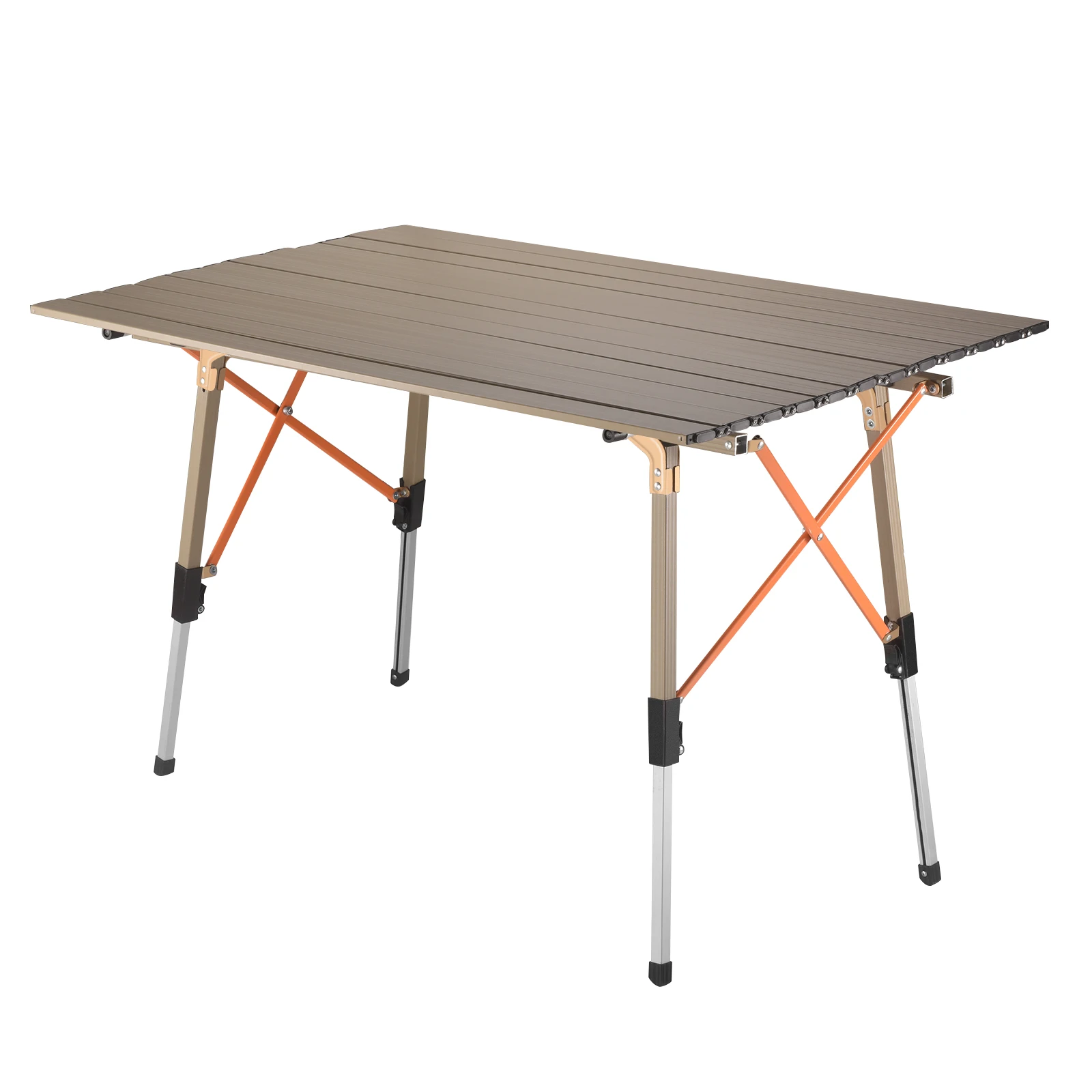 Folding Camping Table Outdoor Portable Picnic Camp Roll Up Tables with Aluminum Adjustable Legs for OFFCamp 4x4