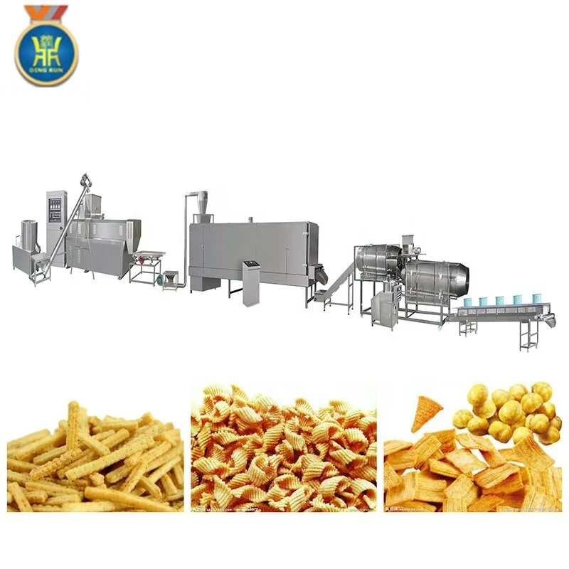 corn tortilla chips making machine fried wheat flour puffed snack machines shell extruded snacks production line
