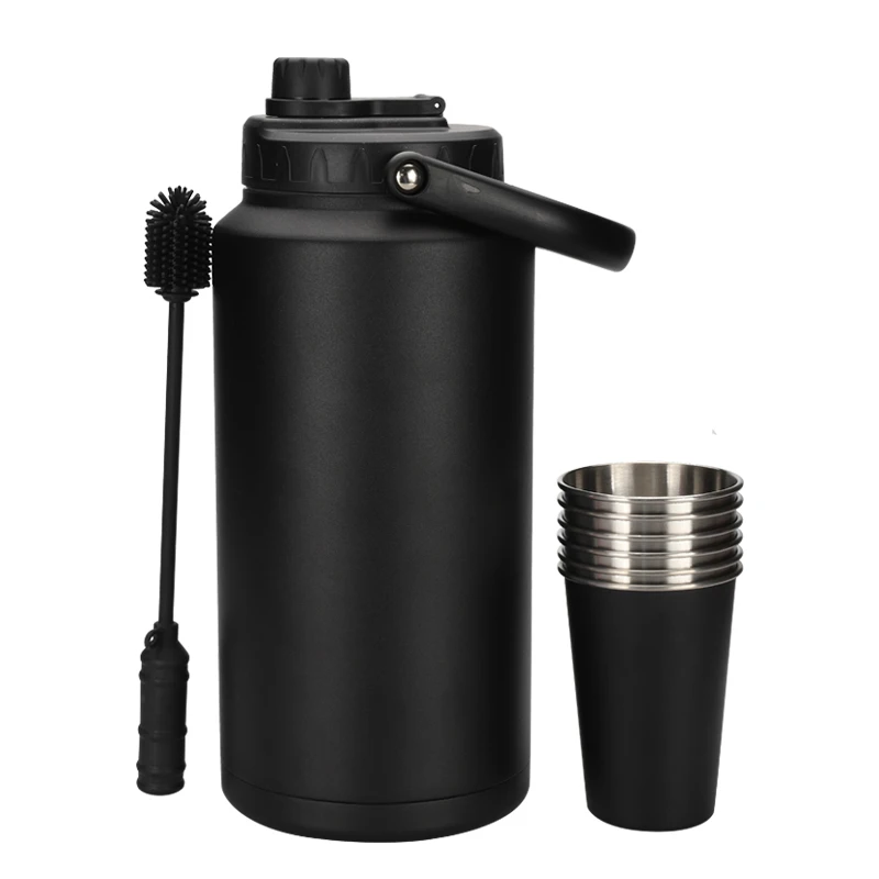 Top Seller Beer  Custom Logo Bpa Free 1 Gallon/128oz/2.2l Double Wall Vacuum Sport Insulated Stainless Steel Water Bottle