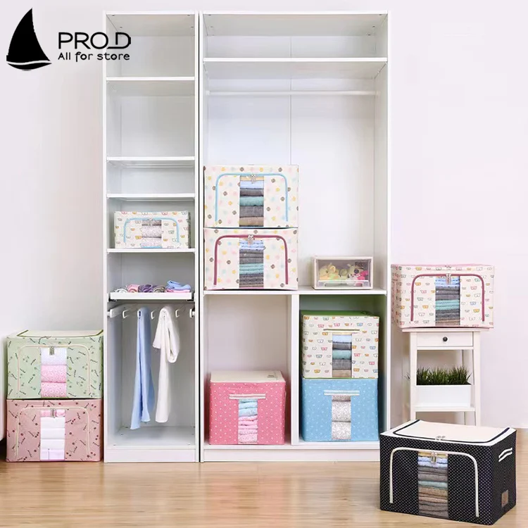 Home Bedroom Oxford Cloth Travel Tote Bag Wardrobe Organizer Storage Boxes