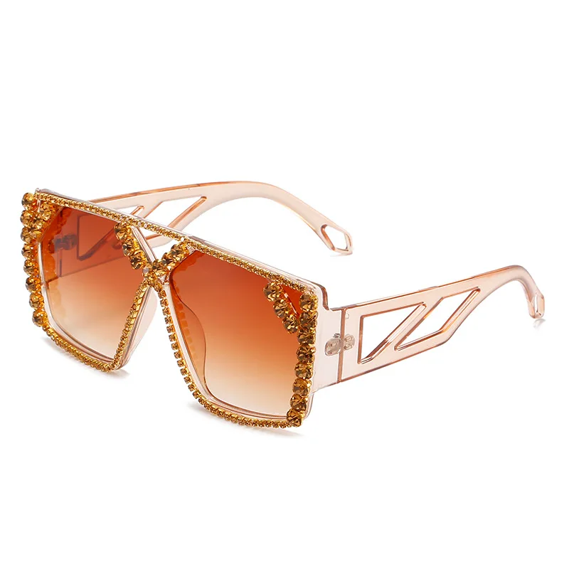 2022 Fashion Trending personalized Oversized Square Diamond Sunglasses Party Glasses For Women