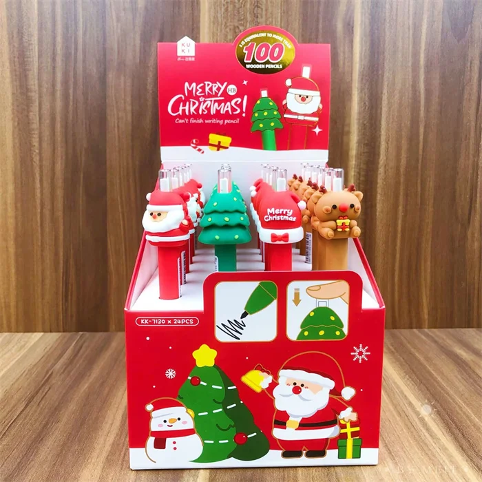 European American Best selling Christmas Style writing stationery items list with cheap price Kawaii mechanical pencils for gift