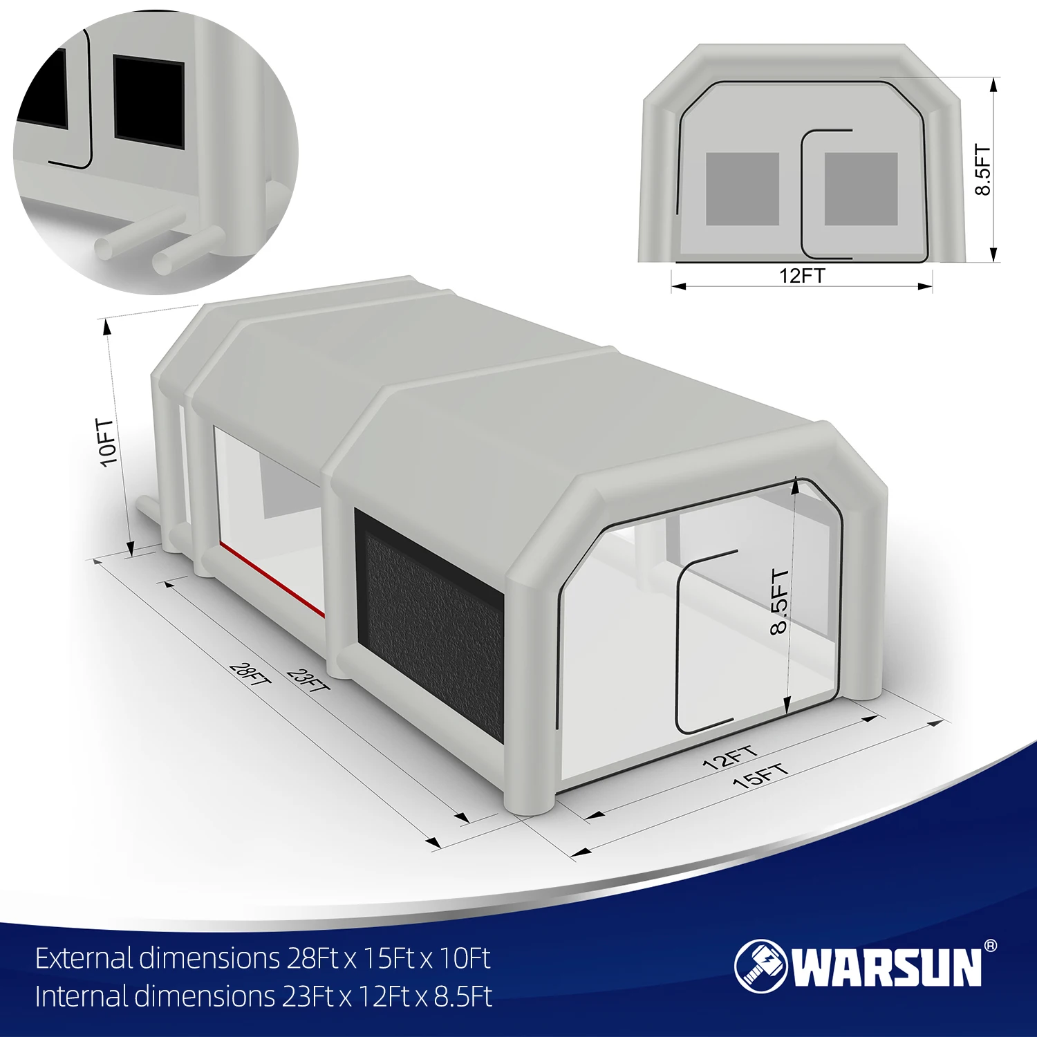 Warsun Outdoor Cheap paint booth Large space inflatable spray booth