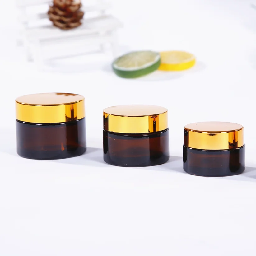 In Stock 30ml Glass Container Stock Available Empty 50mlAmber Wide Mouth Cosmetic Frosted Glass Cream Jar Lotions Packaging Jar