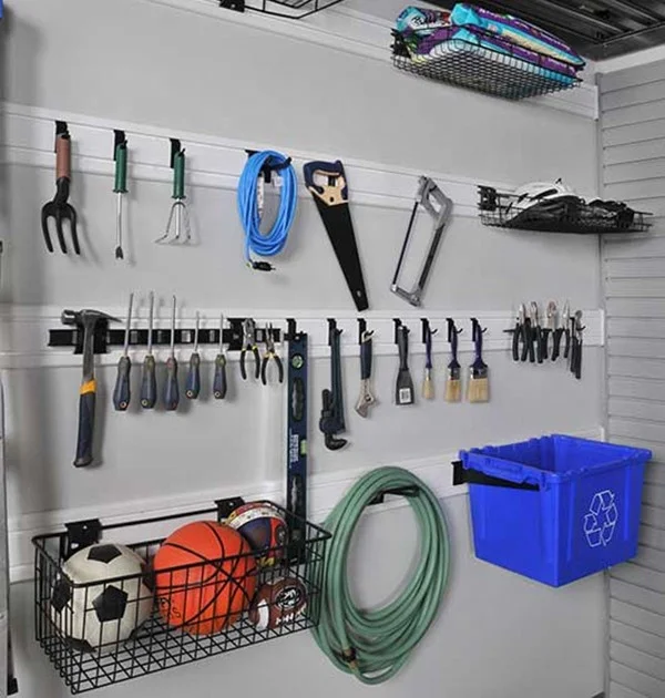 Pvc slatwall panel Accessories metal deep basket  for Garage Storage solution
