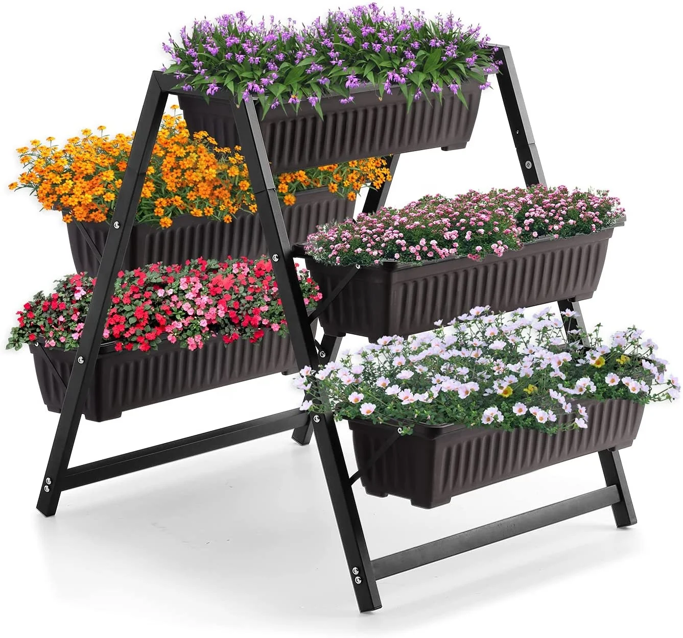 BSCI manufacturer 3 4 5 6 ft Tiers Vertical Garden Raised Bed Poppy Planter Grow Bed Elevated Freestanding Vegetable Plant