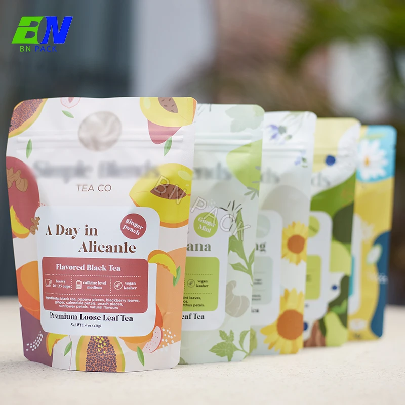 Custom Printed Matte Varnish Food Packaging Resealable Stand Up Ziplock Packaging Pouch