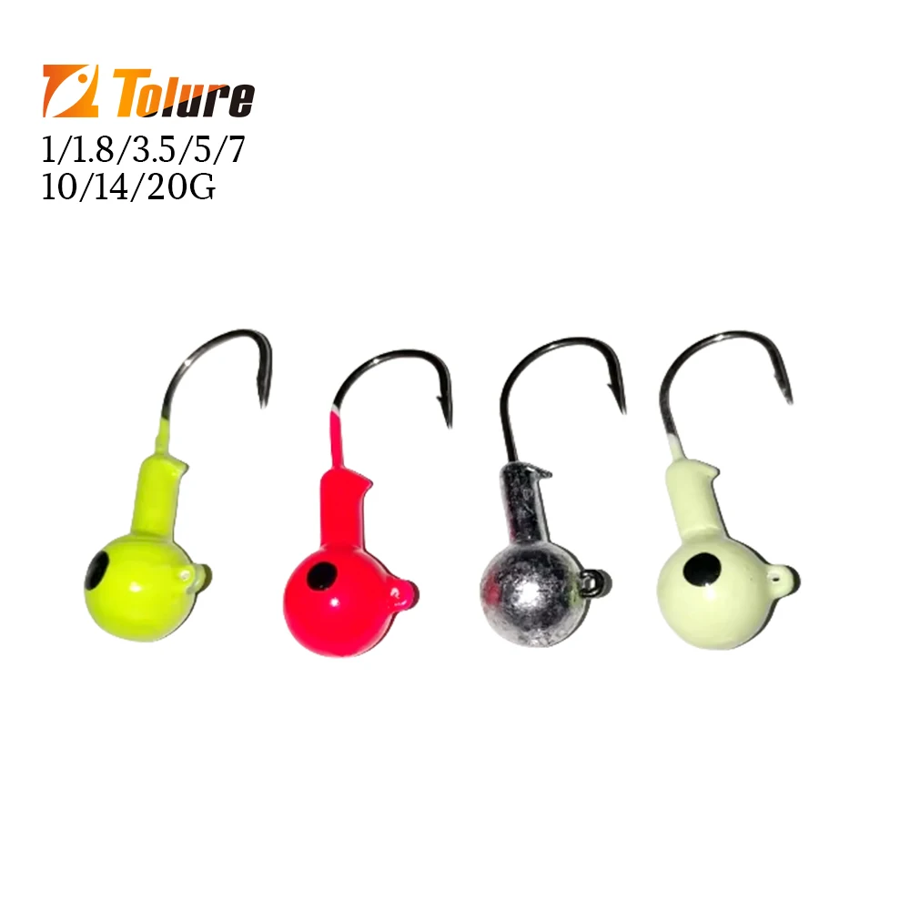 Multi weight  fishing gear jig hooks round swing jig head for bass Metal fishing Jigs Lead Head Hooks For Soft Lures Baits