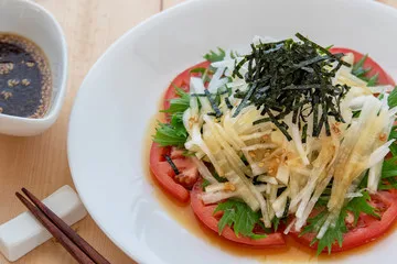 Soba udon noodles pizza topping shredded dry roasted seaweed yaki sushi nori