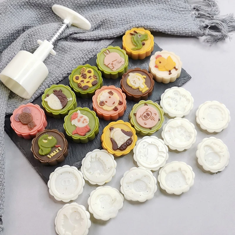 6 стиль в форме цветка лунный пряник пресс-форм с отпечатком Fondant (сахарная) луна торт декоративные инструменты для нарезки печенья виде выпечка инструмент