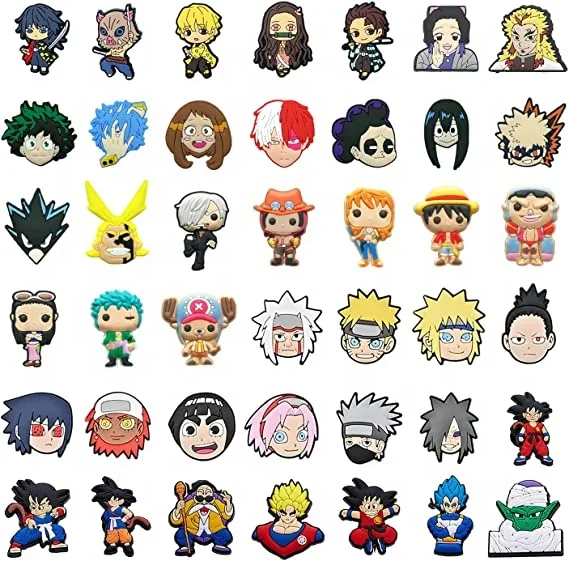 wholesale PVC anime cartoon luxury cute designer custom croc shoe charms for croc bracelet organizer
