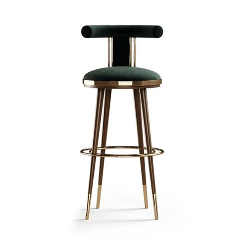 Hot Sale Nordic Modern Fabric High Bar Furniture Stools Bar Chairs With Footrest