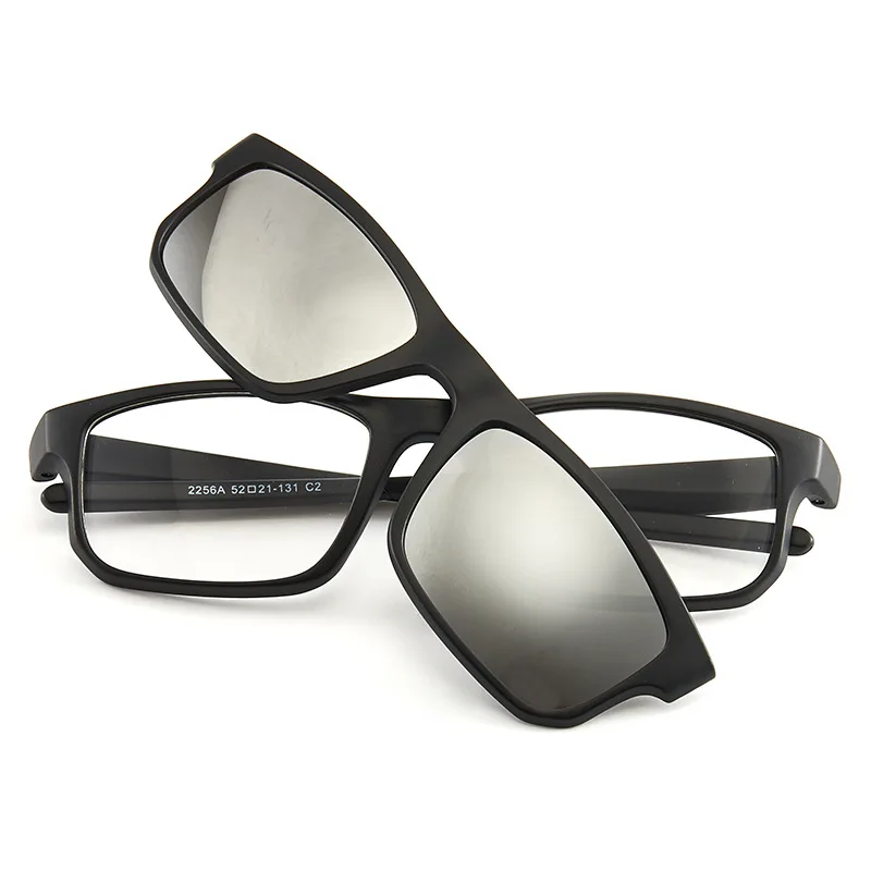 New Wholesale UNISEX  Clip-on TR90 Frame 5 in 1 Polarized PC lens fashion men glasses  women Sun glasses