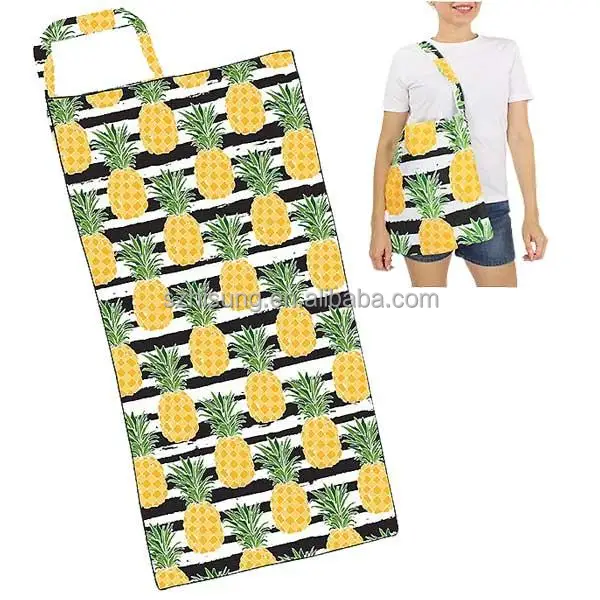 China Supplier New brand OEM Designer Pattern 100% Cotton Terry Towelling Summer Beach Towel Bag