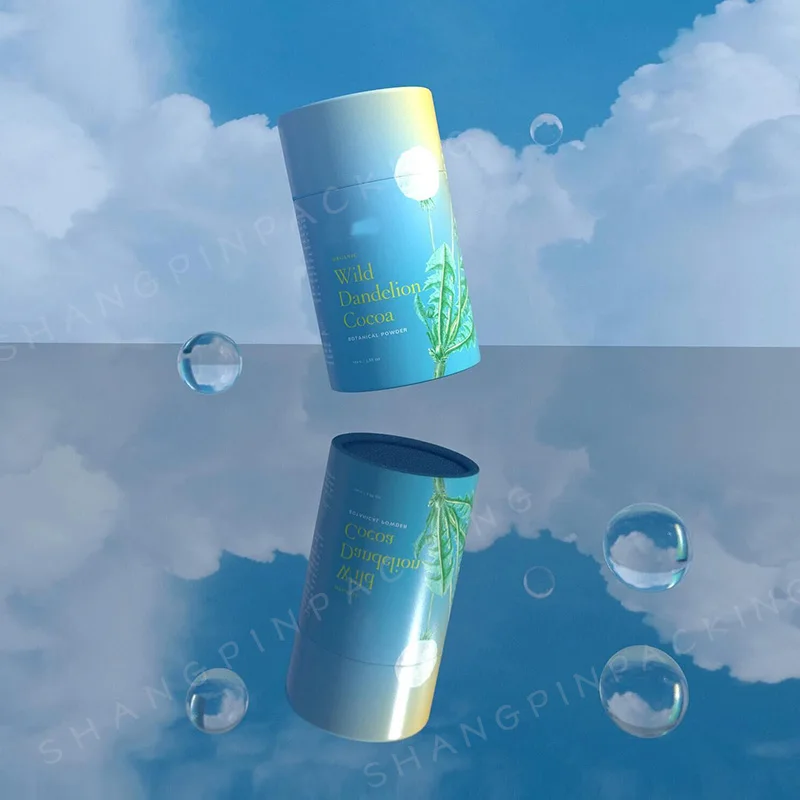 Recycled Flower Tea Packaging Compostable Kraft Paper Tube Paperboard Cylinder Packaging Tea Box