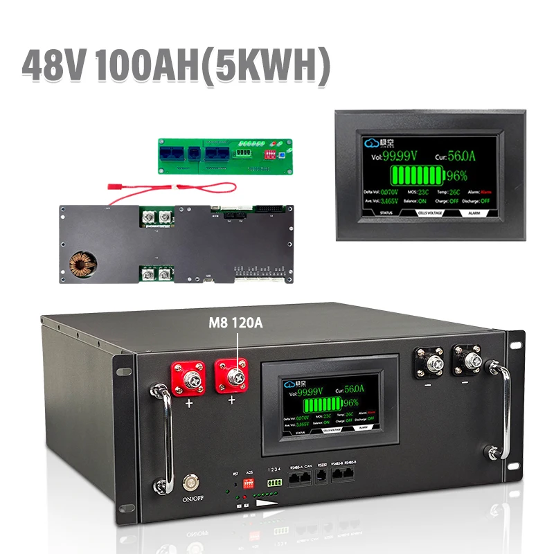 DIY Battery Box/Case  with JK Inverter BMS for 16S 48V  16S 280AH 304AH Battery Pack with Compression Battery Device