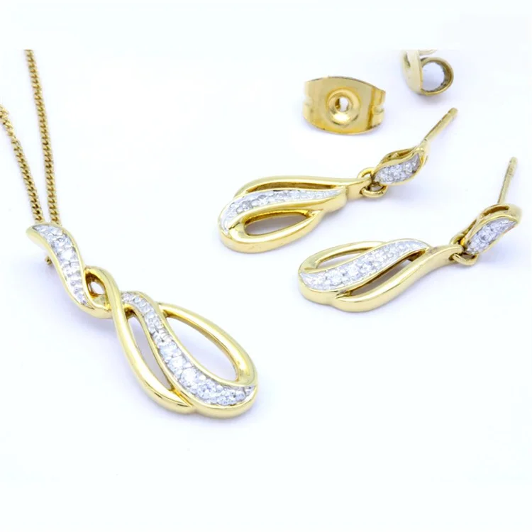 18K 14K 9K Yellow Gold with Rhodium plated Natural Diamond Classic Earrings bijoux femme