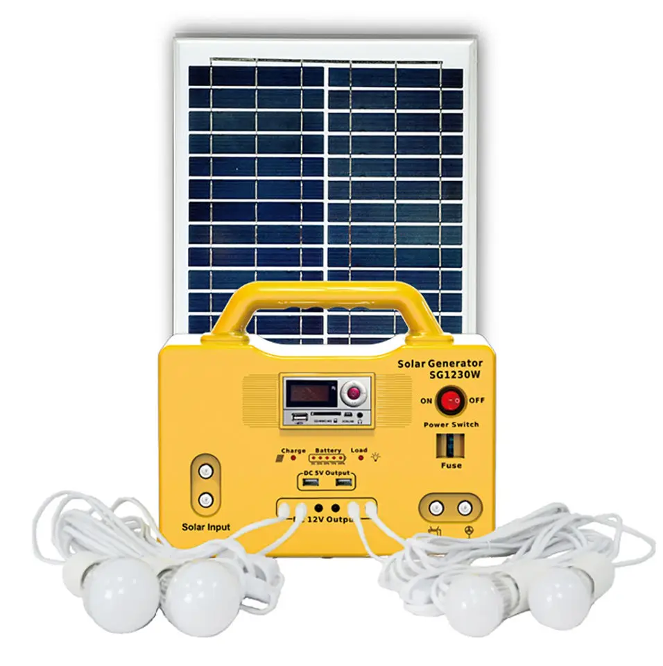 Manufacture Best Selling 20W 30W 50W Solar Generator with Solar Panel DC Solar Power Lighting System