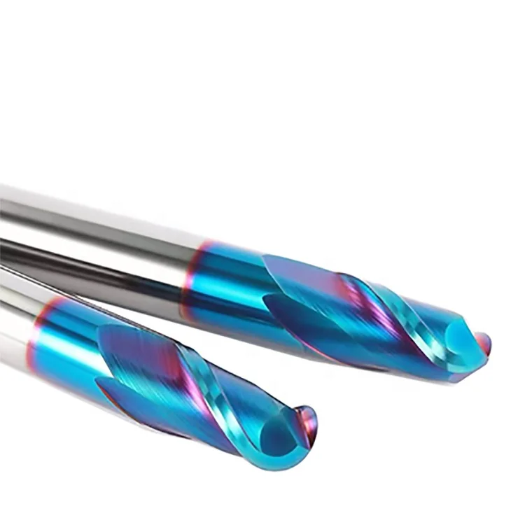 Hot sale Jinchuan High Quality CNC tool HRC65 Steel Milling Cutter 2 Flute Nano Blue Coated Ball Nose End Mill