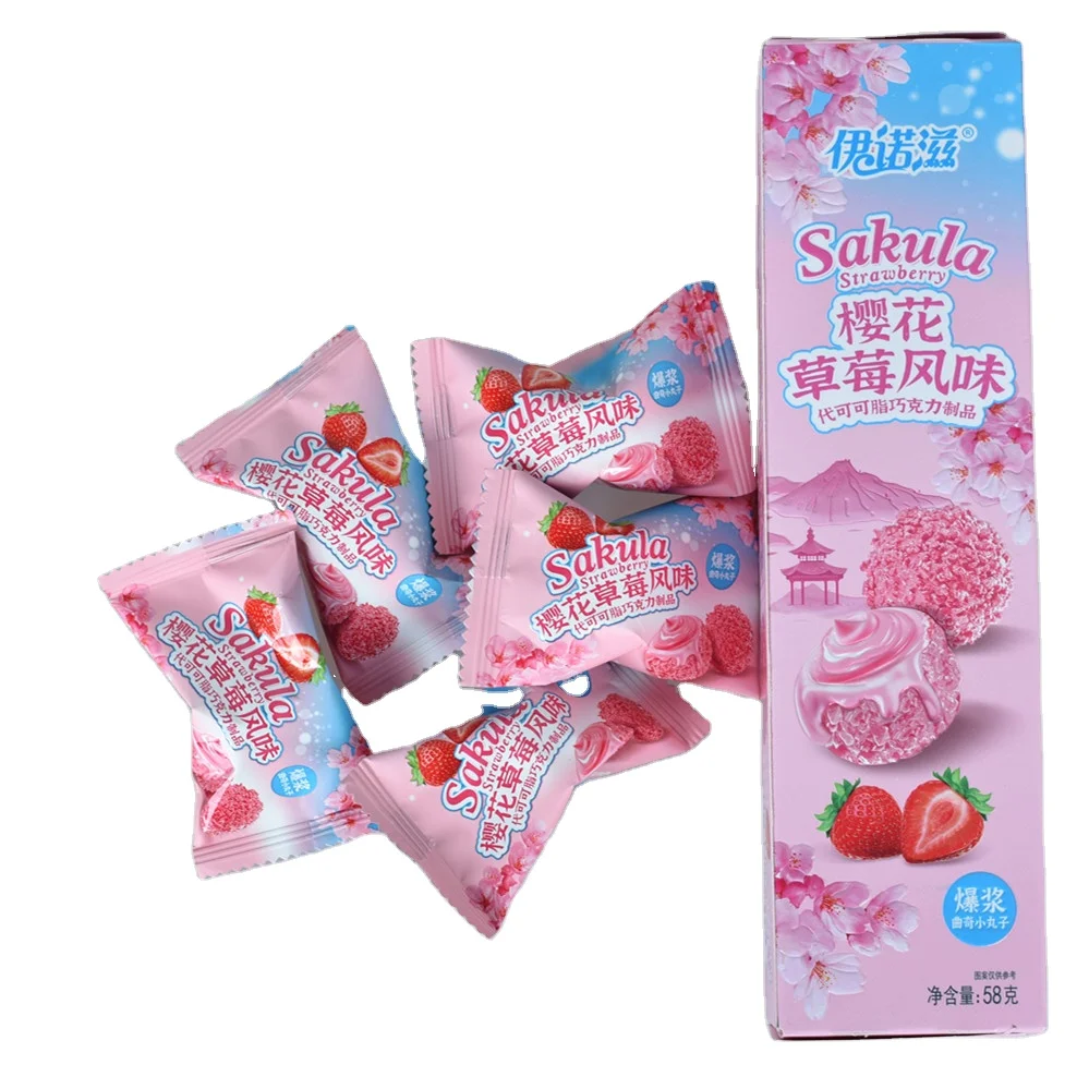 Мяч для печенья с молочным шоколадом, сэндвич-печенье с ароматом клубники сакулы, мягкий хрустящий мяч с сердцем