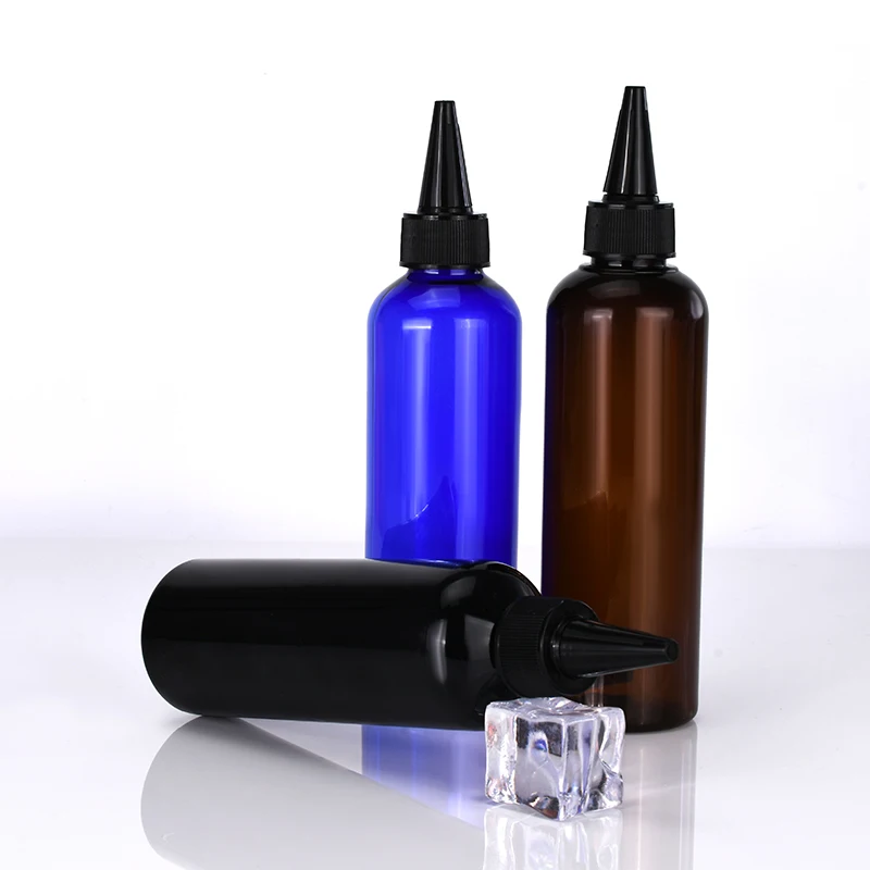 Luxury Empty 100ml 150ml 250ml clear Hair Oil Squeeze Applicator Packaging pet plastic bottle With Twist-open Dispensing Cap