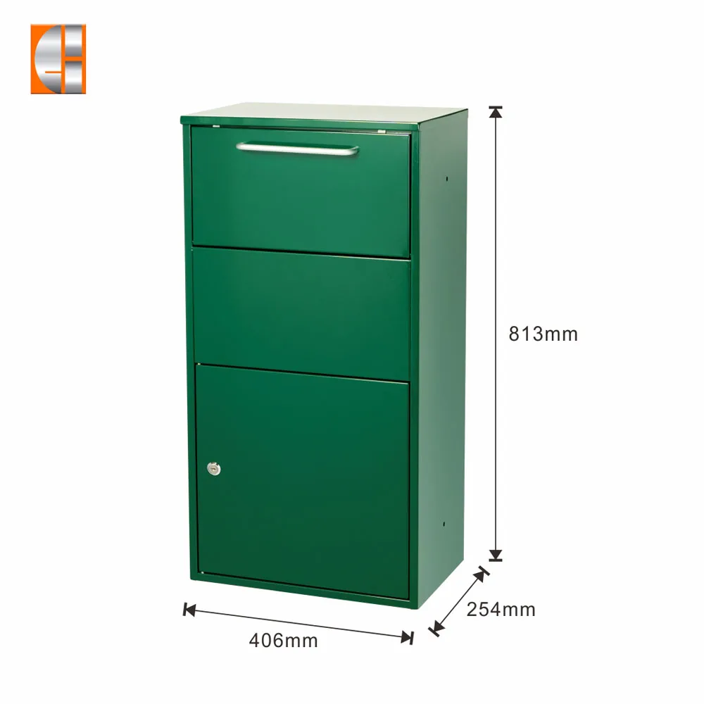 OEM custom parcel drop box package mail drop box Key lock parcel delivery box