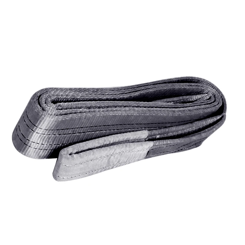 
100% polyester flat woven double eyes 4 ton webbing lifting belt sling 