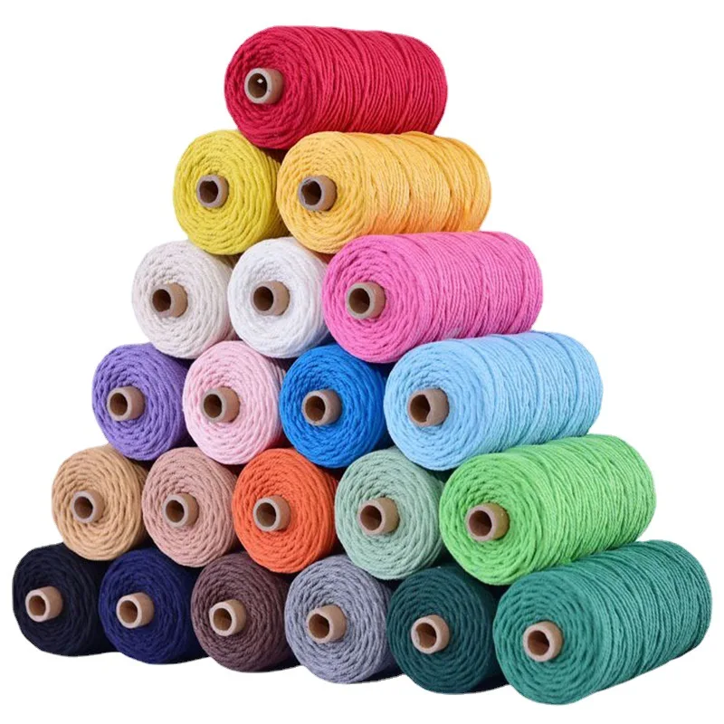  4mm 100m/roll 4ply cotton yarn Sewing Thread Twisted Macrame Cord Artisan String rope DIY Wedding Decor
