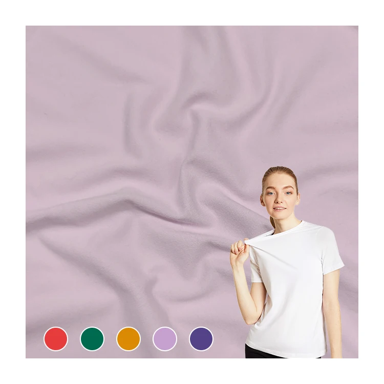 100% Certified 65% Recycled Polyester 35% Organic Cotton Knit Single Jersey Fabric