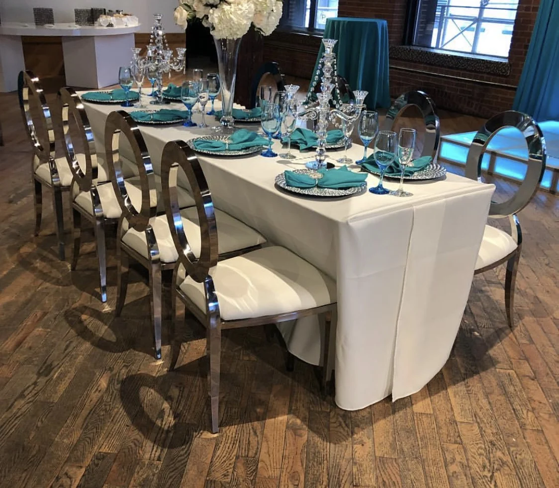 2 in 1 Design Gold Eyes Stainless Steel Gold  Round Back Wedding Chair