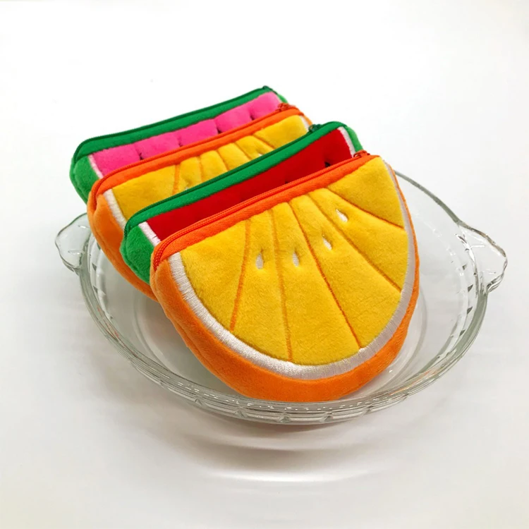 
Plush round zipper animal coin purse 