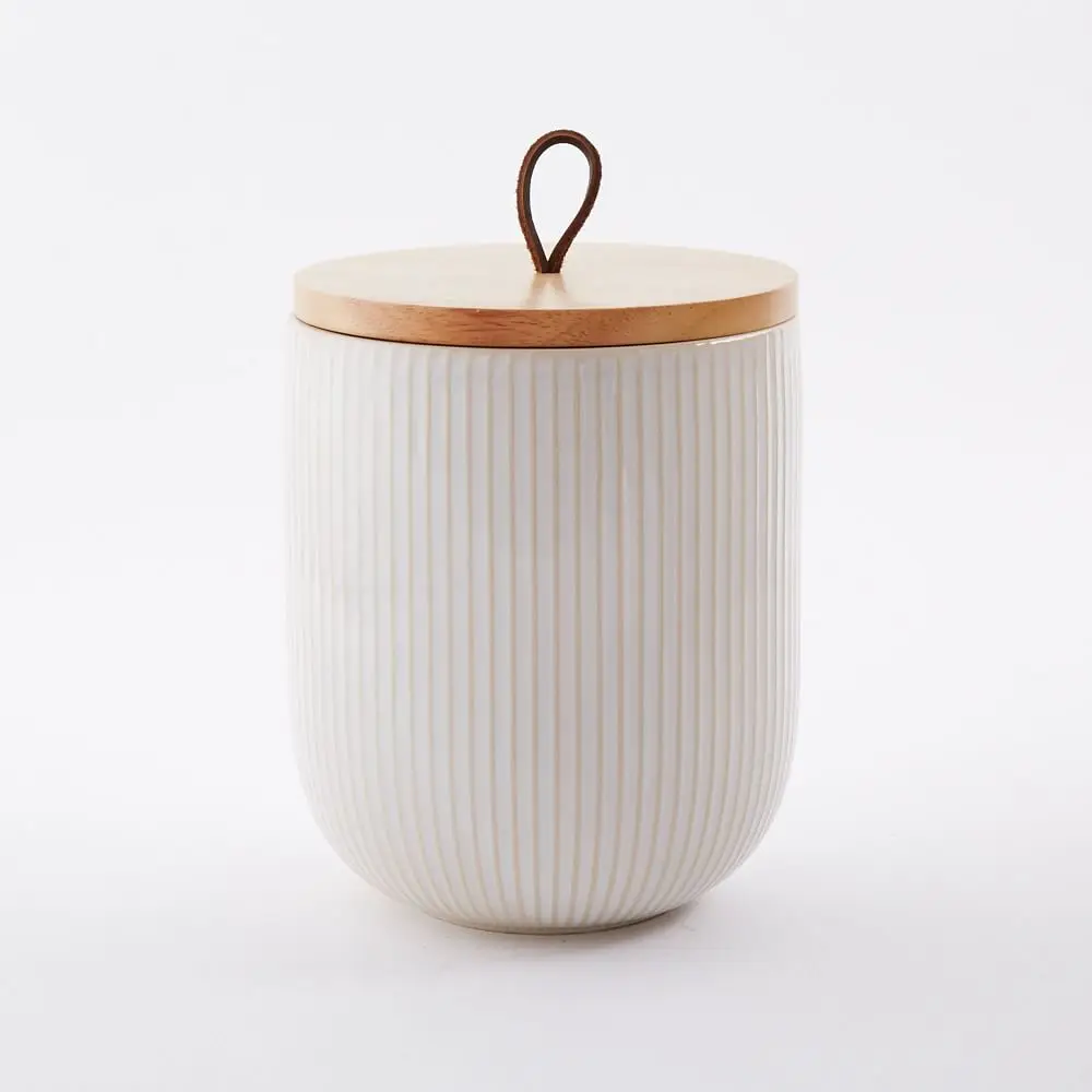 
Custom Design Porcelain Kitchen Pattern Ceramic Storage Jar Canister White And Custom Ceramic Jars Wooden Lids 