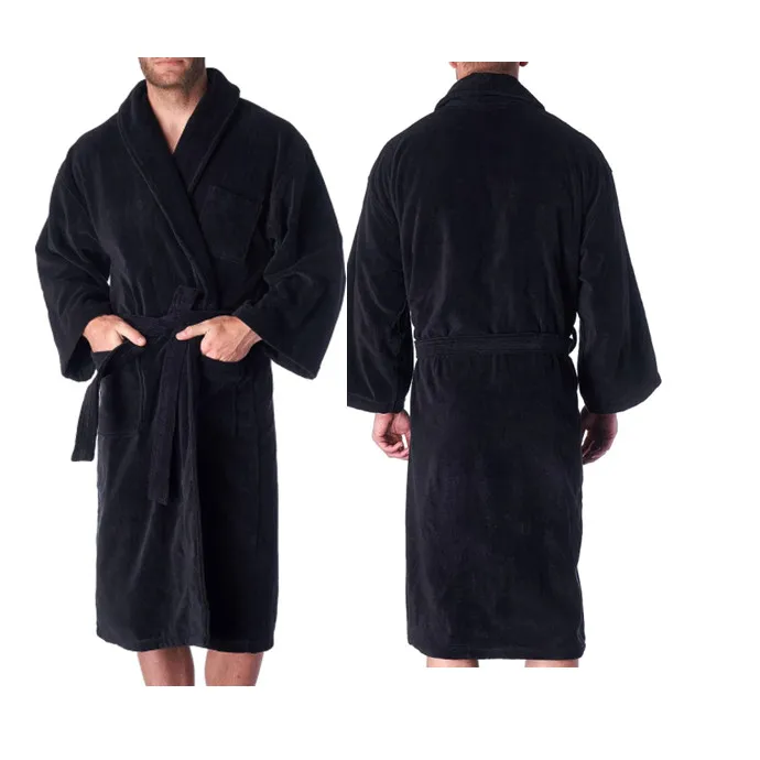 Топ продаж Мужской Женский махровый халат из чистого хлопка супервпитывающий спа-Халат